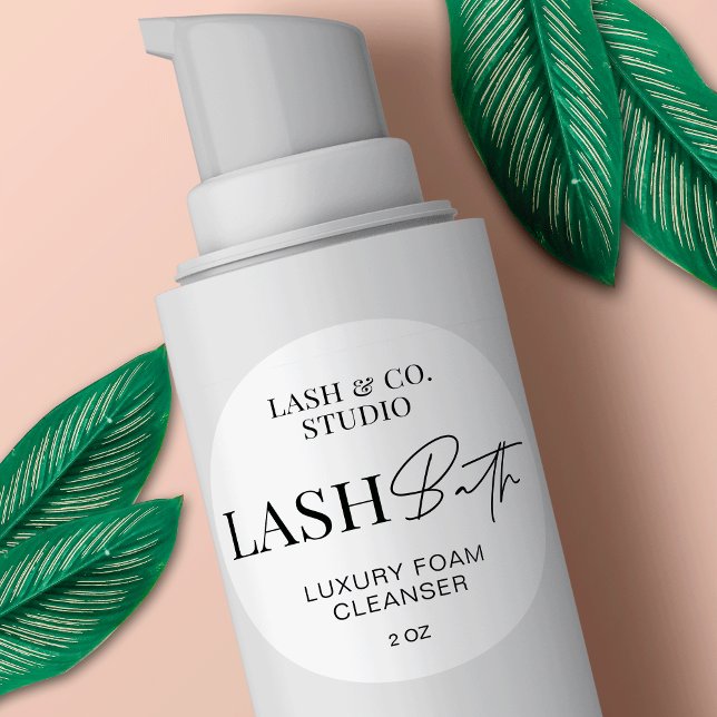 Minimalistisches, modernes Script-Logo Lash Bath C Runder Aufkleber (Von Creator hochgeladen)