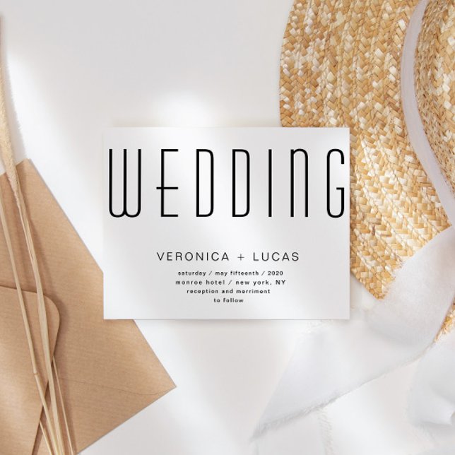 Minimalistisches, modernes Script, Schwarz und Wei Einladung (Von Creator hochgeladen)