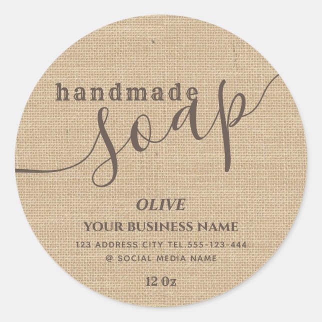 Minimalistisches, modernes Skript handgefertigte S Runder Aufkleber (Vorderseite)