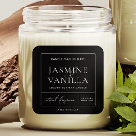 Minimalistisches, modernes Sojakonzept Schwarz Quadratischer Aufkleber