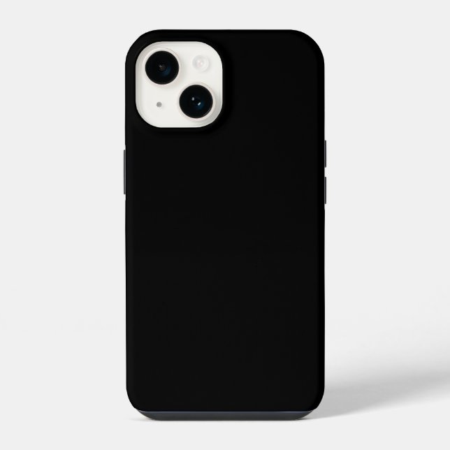 Minimalistisches, modernes Solid Black iPhone Hülle (Rückseite)