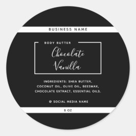 Minimalistisches, modernes Typografie-Schwarzprodu Runder Aufkleber