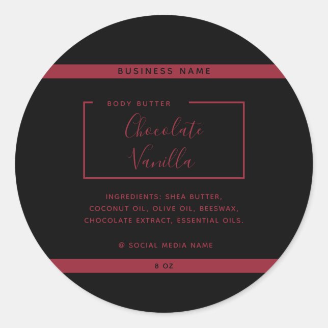 Minimalistisches, modernes Typografie-Schwarzprodu Runder Aufkleber (Vorderseite)