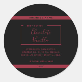 Minimalistisches, modernes Typografie-Schwarzprodu Runder Aufkleber