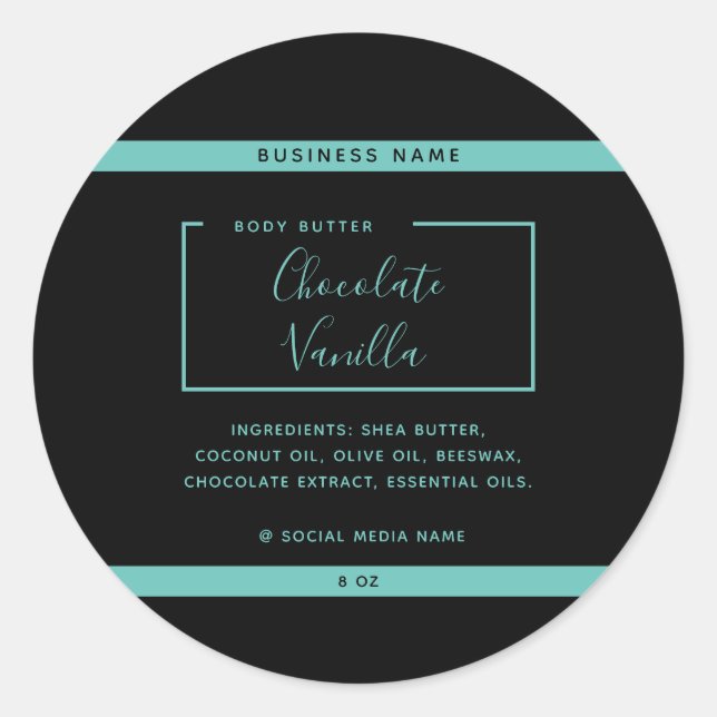 Minimalistisches, modernes Typografie-Schwarzprodu Runder Aufkleber (Vorderseite)