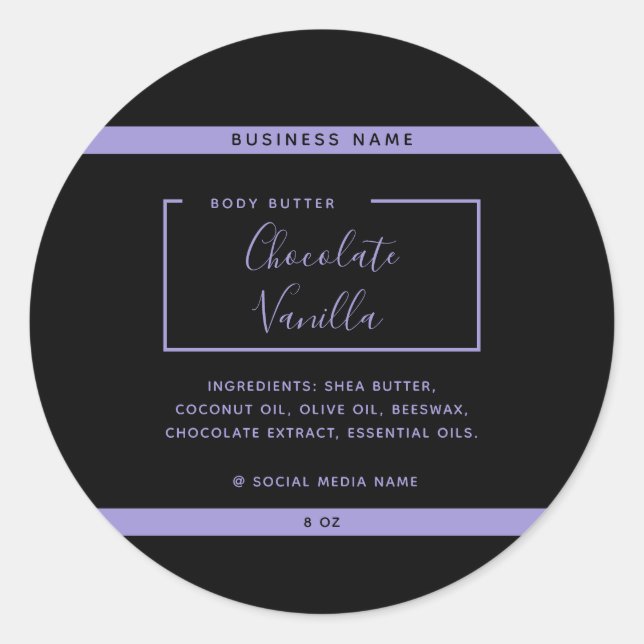 Minimalistisches, modernes Typografie-Schwarzprodu Runder Aufkleber (Vorderseite)