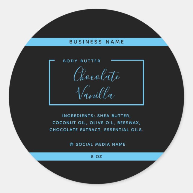 Minimalistisches, modernes Typografie-Schwarzprodu Runder Aufkleber (Vorderseite)