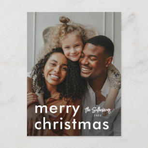 Minimalistisches modernes Weihnachtsfoto Feiertagspostkarte