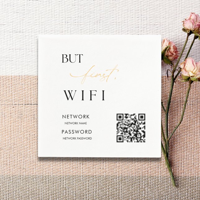 Minimalistisches, modernes WiFi-Kennwort-Hochzeits Serviette (Von Creator hochgeladen)