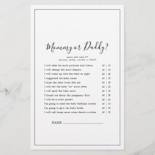 Minimalistisches Mommy oder Daddy Game