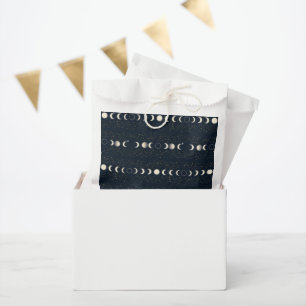 Minimalistisches Mondphasenmuster mit Sternen und Geschenktütchen