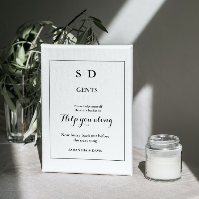 Minimalistisches Mongram Hochzeitszeichen Sockelschild (Von Creator hochgeladen)