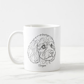 Minimalistisches monochromes Cavapoo Cavoodle Lini Kaffeetasse