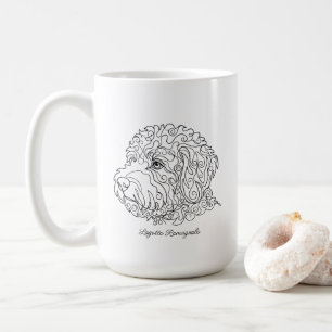 Minimalistisches monochromes Lagotto Romagnolo Lin Kaffeetasse