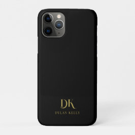 Minimalistisches Monogram Black Gold Stilvoll Case-Mate iPhone Hülle