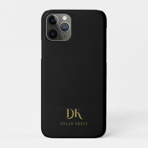 Minimalistisches Monogram Black Gold Stilvoll Case-Mate iPhone Hülle