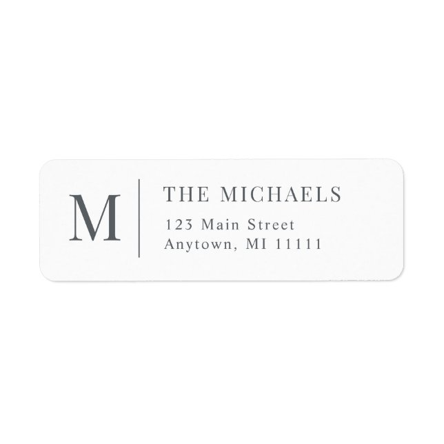 Minimalistisches Monogram, Modern Return Address L (Vorne)