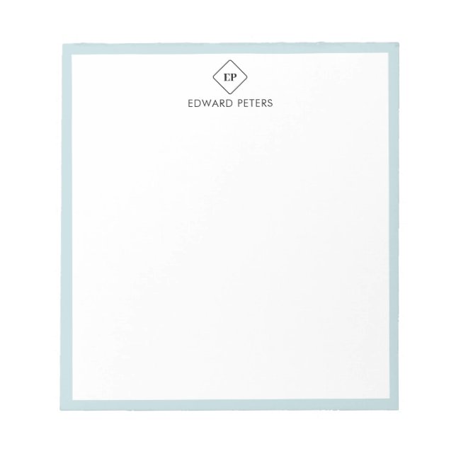 Minimalistisches Monogram Personal Stationer Notep Notizblock (Vorderseite)