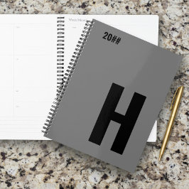 Minimalistisches Monogramm, anfänglich grau Planer