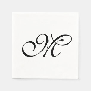 Minimalistisches Monogramm Anfangsbuchstabe Serviette