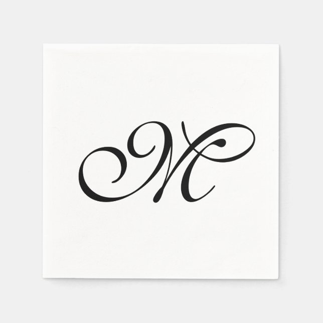 Minimalistisches Monogramm Anfangsbuchstabe  Serviette (Vorderseite)