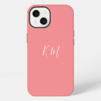 Minimalistisches Monogramm Anfangsbuchstaben rosa iPhone 13 Hülle