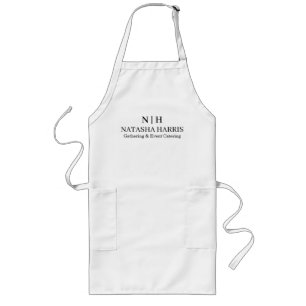 Minimalistisches Monogramm & Benutzerdefiniertes L Lange Schürze