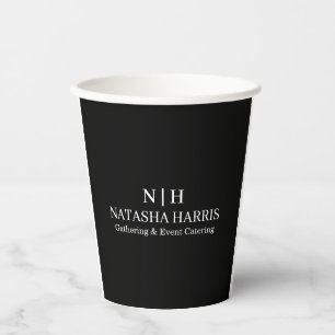 Minimalistisches Monogramm Benutzerdefiniertes Log Pappbecher
