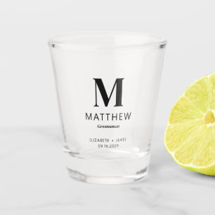 Minimalistisches Monogramm benutzerdefiniertes Tra Schnapsglas