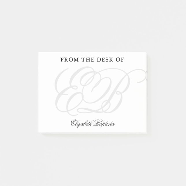 Minimalistisches Monogramm Berufliches Elegant Post-it Klebezettel (Vorderseite)