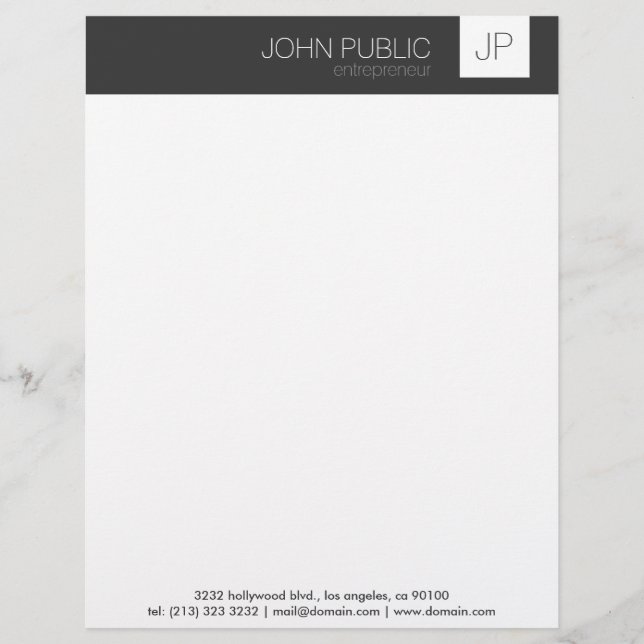 Minimalistisches Monogramm Briefbogen (Vorderseite)