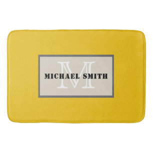 Minimalistisches Monogramm Deep Lemon Background Badematte