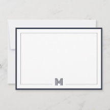 Minimalistisches Monogramm-Doppelrand-Schreibwaren
