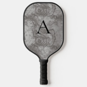 Minimalistisches Monogramm dunkelgraues Holzkörnch Pickleball Schläger