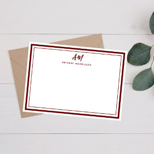 Minimalistisches Monogramm Dünne & Dicke Marine-Ro Mitteilungskarte