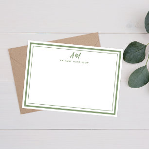 Minimalistisches Monogramm dünner und dicker Rand Mitteilungskarte