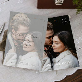 Minimalistisches Monogramm-Foto Save The Date