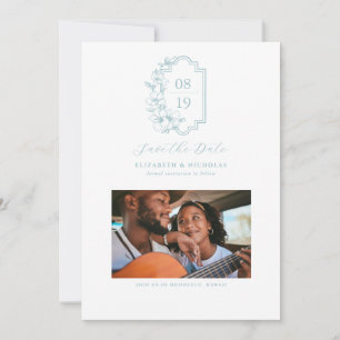Minimalistisches Monogramm Foto Save-the-Date-Ka Save The Date