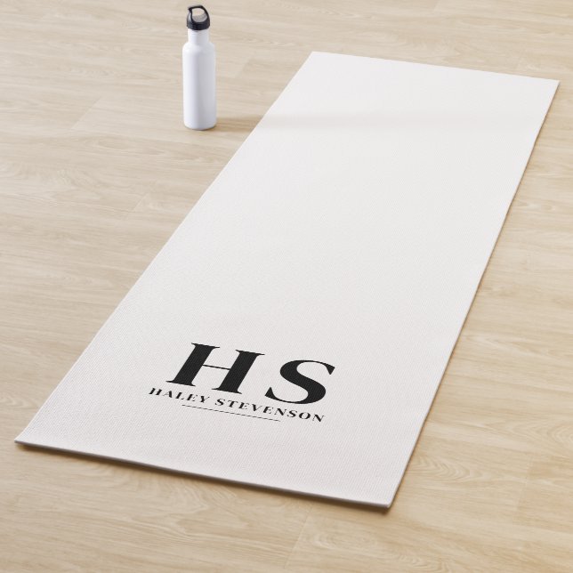 Minimalistisches Monogramm für Schwarz/Weiß Yogamatte (Beispiel)