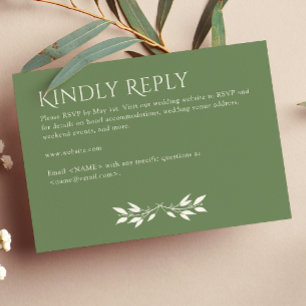 Minimalistisches Monogramm gestrichen, grün gestri RSVP Karte