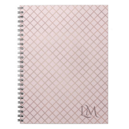 Minimalistisches Monogramm Gold & Hellrosa Taupe  Notizblock