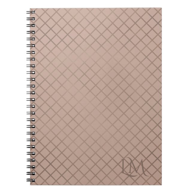 Minimalistisches Monogramm Gold & Spring Taupe  Notizblock (Vorderseite)