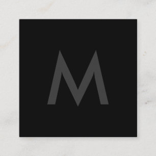 Minimalistisches Monogramm Grau Schwarz Quadratische Visitenkarte
