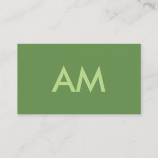 Minimalistisches Monogramm grün Visitenkarte