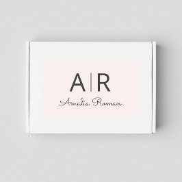 Minimalistisches Monogramm Initial- und Namenspate Rechteckiger Aufkleber