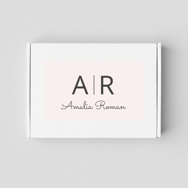 Minimalistisches Monogramm Initial- und Namenspate Rechteckiger Aufkleber (Von Creator hochgeladen)