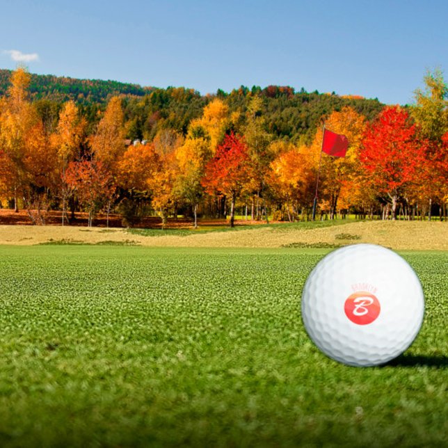 Minimalistisches Monogramm initiale B-Orangenkoral Golfball (Von Creator hochgeladen)