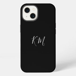 Minimalistisches Monogramm Initialen schwarze Hand iPhone 13 Hülle