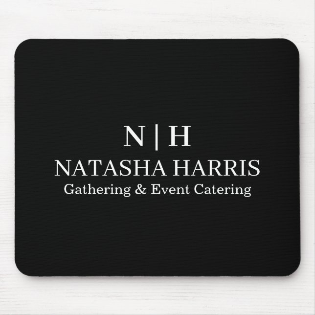 Minimalistisches Monogramm-Logo Business-Mauspad Mousepad (Vorne)