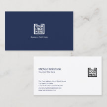 Minimalistisches Monogramm mit Logo auf dunkelblau